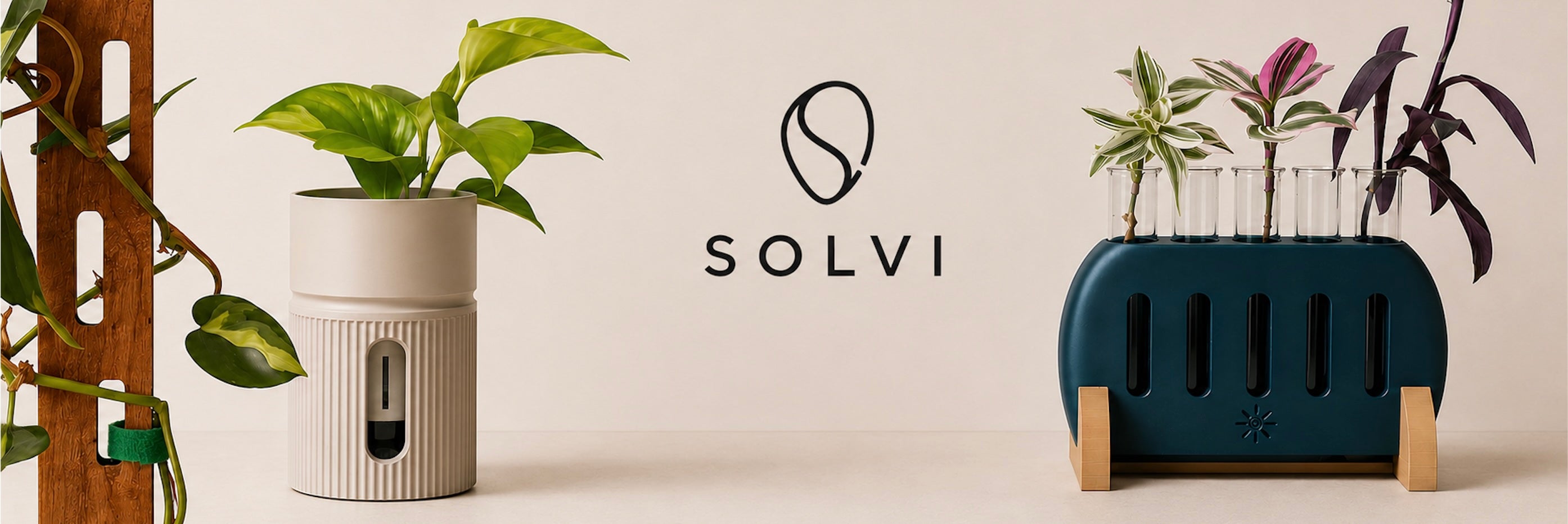 Solvi3D semi-hydroponic plant pots and Western Red Cedar trellises, handmade in Cornwall